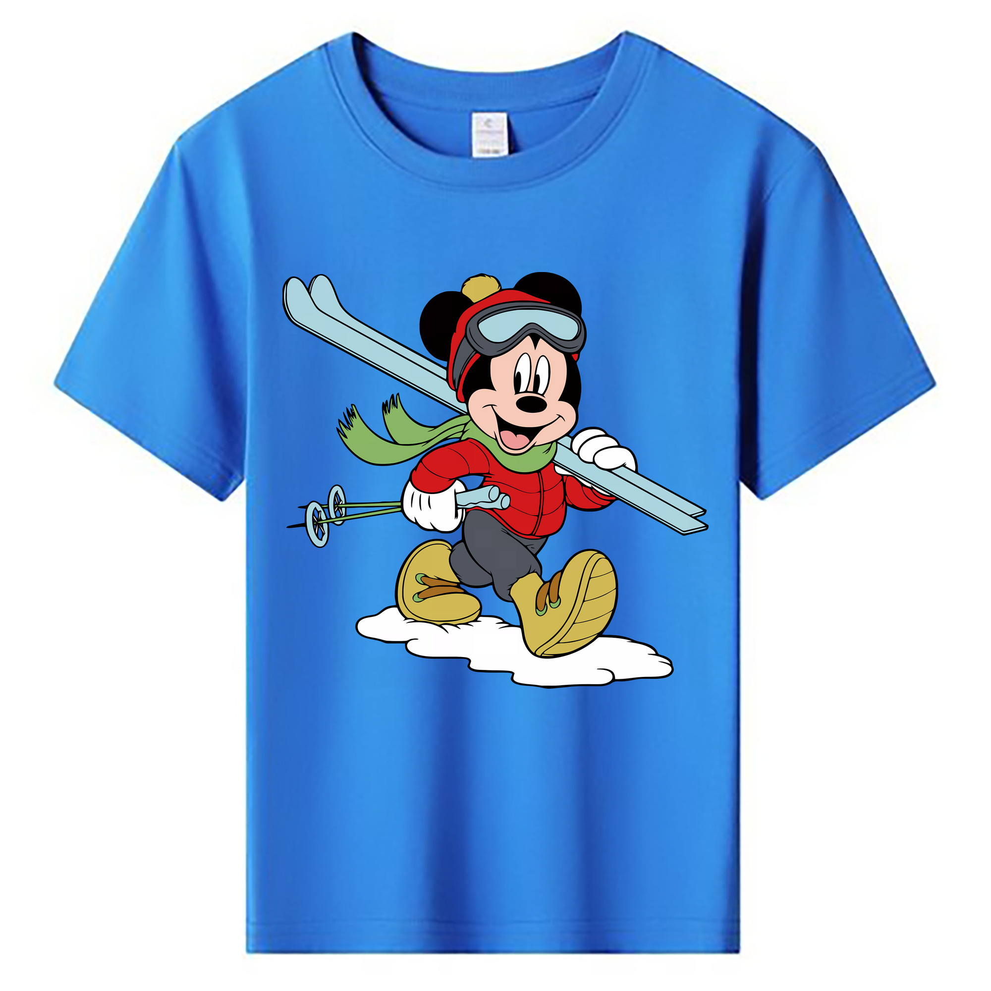 （画像用） ミッキーマウス Mickey Mouse 綿100％キッズTシャツ（フロントプリント）